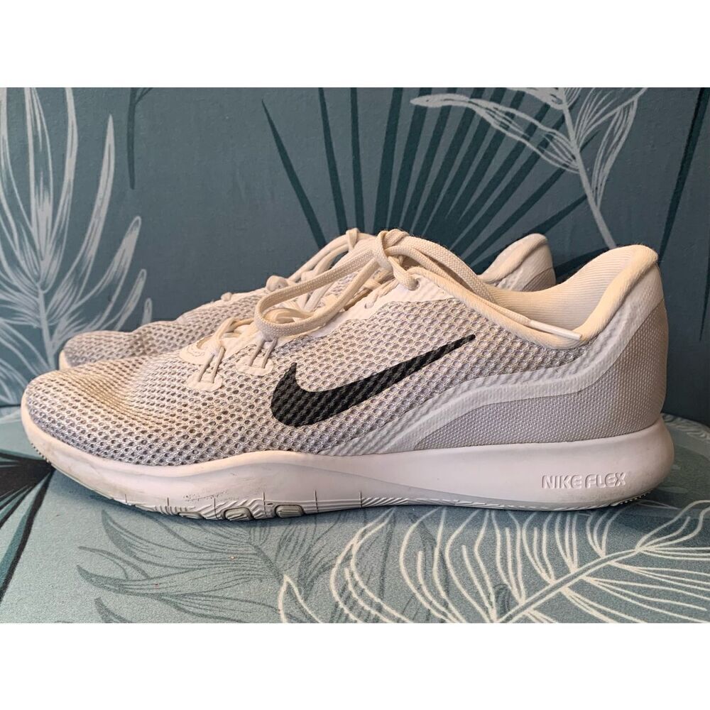 NIKE FLEX TRAINING TR7 white gray SNEAKER GYM SHOES sz 8.5